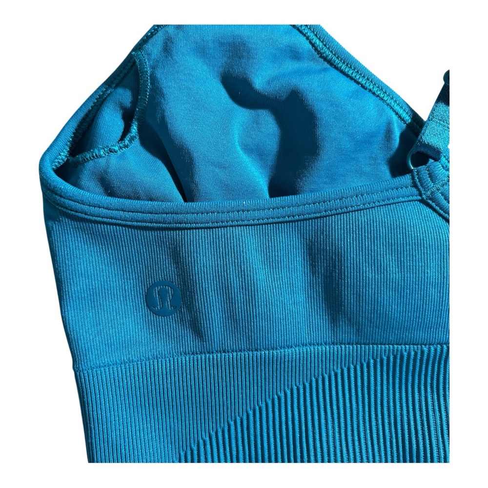 Lululemon Ebb to Street Bra Size 10 Teal Blue Athleisure - Picture 4 of 9